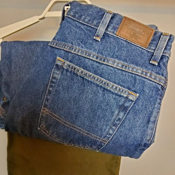 Vintage LL Bean Brush Guard Blue Denim Jeans Pant Hunting Outdoors 36X31 - Picture 6 of 8